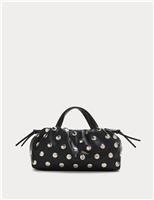 Faux Leather Slouchy Studded Cross Body Bag