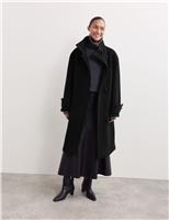 Pure Wool Funnel Neck Duffle Coat