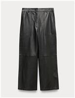 Leather Wide Leg Trousers