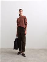 Cotton Rich Barrel Leg Trousers