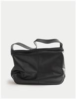 Leather Zip Slouchy Shoulder Bag