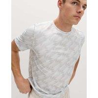 Goodmove Printed Crew Neck T-Shirt Medium Beige