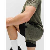 Goodmove Double Layered 5 inch Sports Shorts Dark Khaki