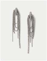 Rhinestone Drape Drop Earrings