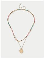 14ct Gold Plated Multi Colour Row Neckwe
