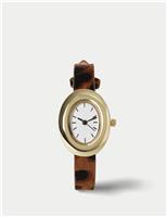 Animal Print Real Leather Strap Watch