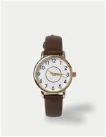 Chocolate Minimalist Faux Leather Strap Watch