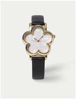 Real Leather 5 Petal Watch
