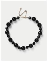 Circle Bead Glass Collar Necklace