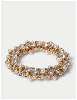 Rhinestone and Pearl Stretch Bracelet