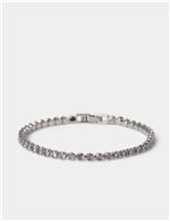 Platinum Plated Cubic Zirconia Tennis Bracelet