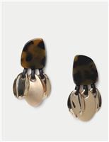 Tortoise Shell Drop Statement Earrings