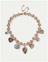 Heart and Coin Charm Necklace