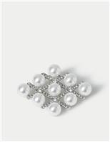 Pearl Diamond Shape Brooch
