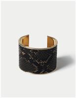 Snake Print Open Cuff Bracelet