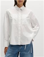 Pure Cotton Collared Side Tie Detail Shirt