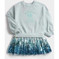 M&S Cotton Rich Frozen Sequin Dress (2-8 Yrs) Blue Mix