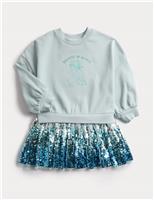 Cotton Rich Frozen Sequin Dress (2-8 Yrs)
