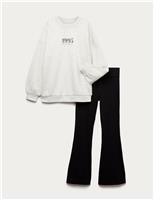 2pc Cotton Rich 1995 Sweat and Kickflare Set