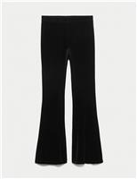 Velvet Wide Leg Kickflare Trousers (6-16 Yrs)