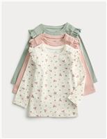 3pk Cotton Rich Floral Long Sleeve Tops (6lbs - 3 Yrs)