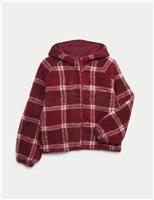 Borg Check Hooded Jacket (6-16 Yrs)