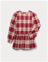 Pure Cotton Checked Dress (6-16 Yrs)