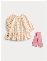 2pc Cord Peter Rabbit Dress with Tights (0-3 Yrs)
