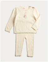 2pc Peter Rabbit Pointelle Knit Outfit (0-3 Yrs)