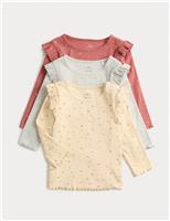3pk Cotton Rich Ditsy Long Sleeve Tops (0-3 Yrs)