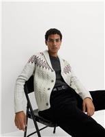 Fair Isle Cable Knit Cardigan