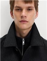 Wool Blend Double Collar Overcoat