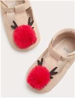 Baby T Bar Reindeer Pram Shoes (0-18 Months)