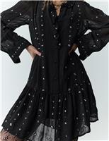 Chiffon Subtle Sequin Mini Tiered Dress