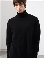 Wool and Cashmere Blend Roll Neck Jumper
