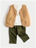 3pc Gingerbread Borg Gilet Outfit (0 Mths-3 Yrs)