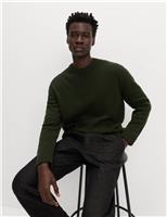 Lambswool Blend Chunky Crew Neck Jumper