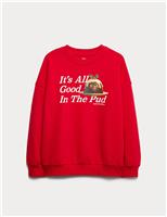 Cotton Rich Christmas Graphic Sweatshirt (6-16 Yrs)