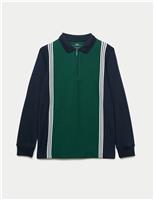 Pure Cotton Long Sleeve Polo Shirt (2-16 Yrs)