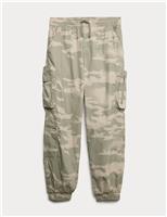 Pure Cotton Camo Lined Cargo Trousers (6-16 Yrs)