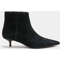 M&S Suede Kitten Heel Pointed Ankle Boots Black