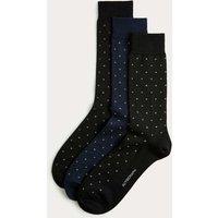 Autograph 3 Pack Geometric Merino Wool Blend Socks Black Mix