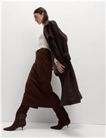 Cotton Blend Cosy Midi Pencil Skirt