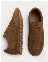 Suede Lace Up Runner Trainers