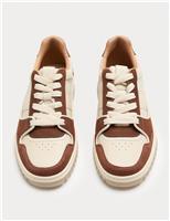 Leather Lace Up Skate Trainers