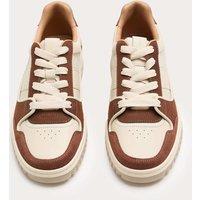 Autograph Leather Lace Up Skate Trainers Light Tan Mix