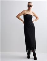 Wool Blend Embellished Tassel Midi Dress