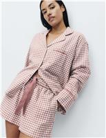 Pure Cotton Flannel Gingham Pyjama Shorts