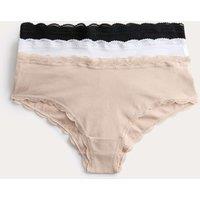 M&S 3pk Cotton Rich Hipster Knickers Opaline Mix
