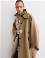 Double Faced Pure Wool Cape Coat